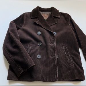 Ralph Lauren Double Breasted Corduroy Pea Coat Women's Size P/P Brown